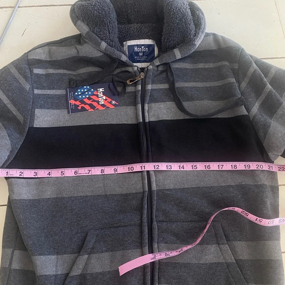 HAN Striped Sherpa Lined Sweat Full Zip Size - Picture 7 of 9